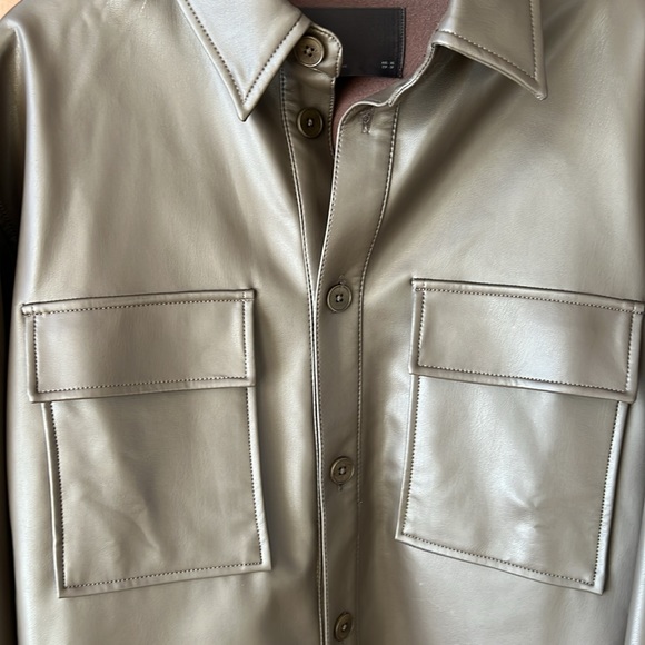 Oak+Fort Faux Leather Shacket- XXS-XS - Picture 2 of 11